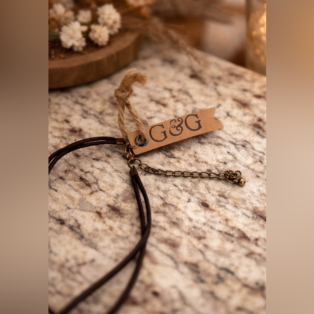 Turquoise Pendant G & G Necklace Boho Western Statement Adjustable Cord Extender - Picture 4 of 5